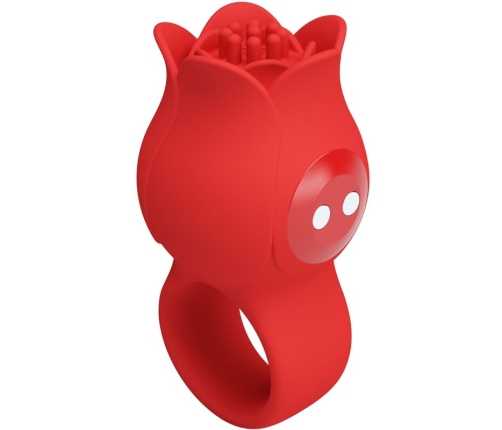 PRETTY LOVE - JAE ROSE SHAPED FINGER VIBRATOR 10 VIBRATIONS RED