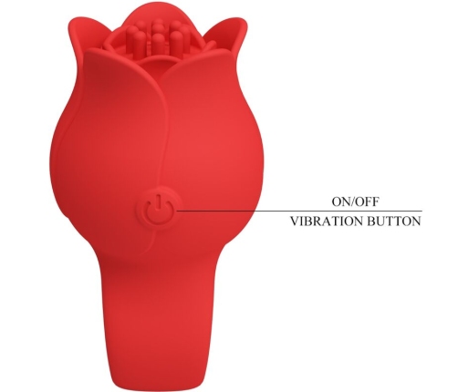 PRETTY LOVE - JAE ROSE SHAPED FINGER VIBRATOR 10 VIBRATIONS RED