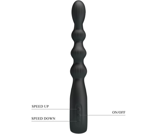 PRETTY LOVE - FEDERER ANAL VIBRATOR 12 VIBRATIONS BLACK