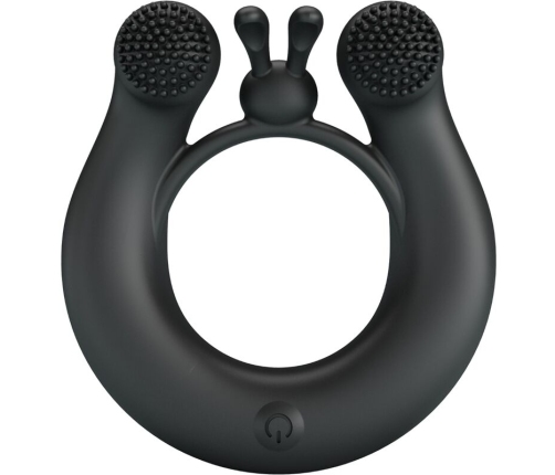 PRETTY LOVE - DAHLIA VIBRATING RING + CLITORIS STIMULATOR 12 VIBRATIONS BLACK