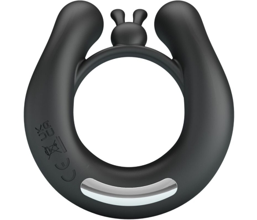 PRETTY LOVE - DAHLIA VIBRATING RING + CLITORIS STIMULATOR 12 VIBRATIONS BLACK