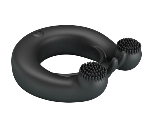 PRETTY LOVE - DAHLIA VIBRATING RING + CLITORIS STIMULATOR 12 VIBRATIONS BLACK