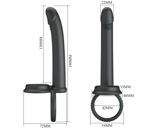 PRETTY LOVE - DILLION DOUBLE PENETRATION DOUBLE COCK RING BLACK
