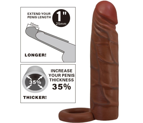 PRETTY LOVE - KAILE PENIS SLEEVE WITH 2.5 CM EXTENSION MULATTO