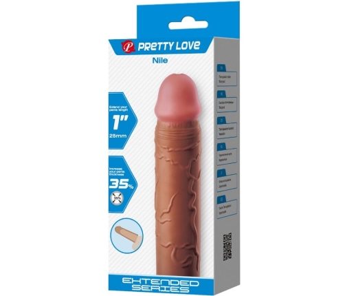 PRETTY LOVE - NILE PENIS SLEEVE WITH 2.5 CM EXTENSION MULATTO