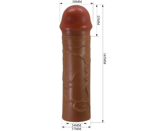 PRETTY LOVE - NILE PENIS SLEEVE WITH 2.5 CM EXTENSION MULATTO