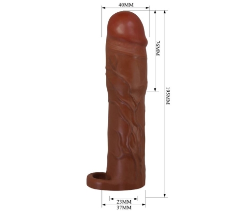 PRETTY LOVE - GERD PENIS SLEEVE WITH 7.6 CM EXTENSION MULATTO