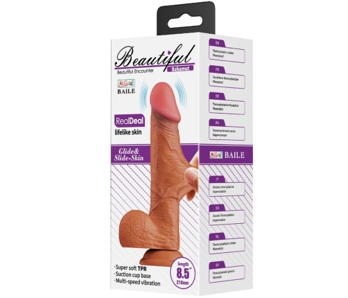 BAILE - BAHAMUT VIBRADOR REALÍSTICO 21.8 CM NATURAL CONTROL REMOTO