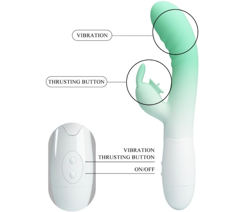 PRETTY LOVE - CERBERUS VIBRADOR RABBIT 3O VIBRACIONES VERDE