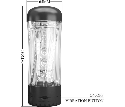 PRETTY LOVE - TAMARA MALE MASTURBATOR MULTI-SPEED VIBRATOR BLACK