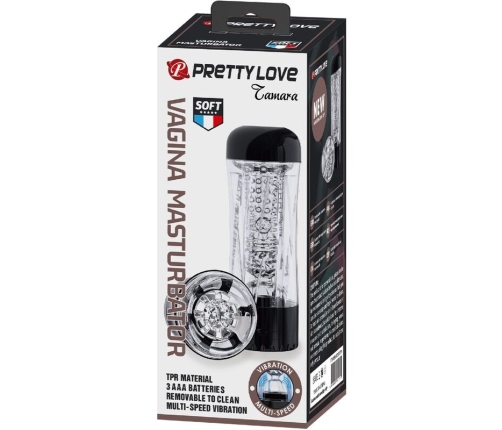 PRETTY LOVE - TAMARA MALE MASTURBATOR MULTI-SPEED VIBRATOR BLACK
