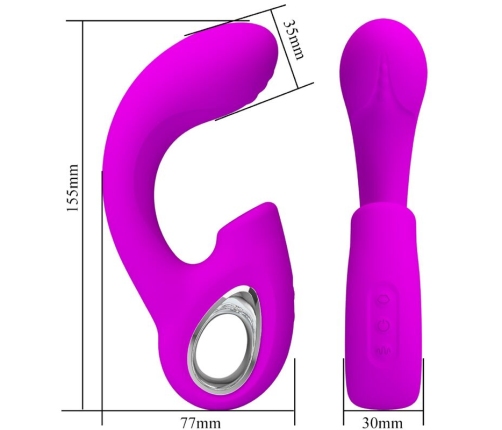 PRETTY LOVE - SIBEL SIBEL G-SPOT VIBRATOR + CLITORIS STIMULATOR 10 VIBRATIONS PURPLE