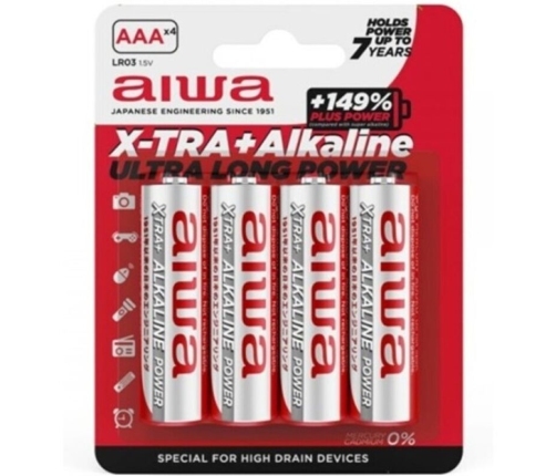 AIWA - X-TRA ALKALINE AAA ALKALINE BATTERY LR03 BLISTER*4