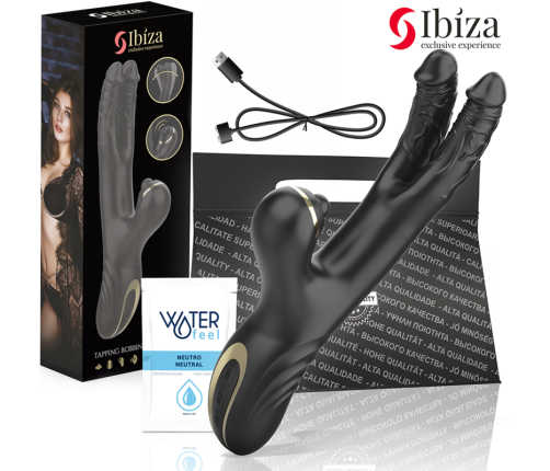 IBIZA - TWO DRAGONS DOUBLE VIBRATOR BLACK