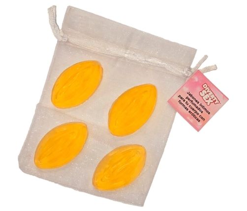 DIABLO PICANTE - 4 MINI VAGINA SHAPED SOAPS YELLOW