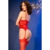 CHILIROSE - CR 4845 CORSET AND STOCKINGS RED M