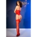 CHILIROSE - CR 4845 CORSET AND STOCKINGS RED M