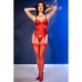 CHILIROSE - CR 4845 CORSET AND STOCKINGS RED L