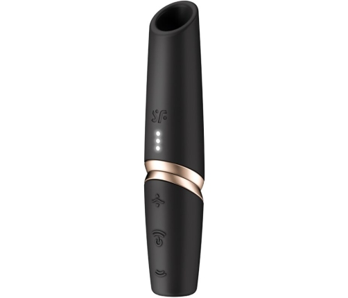 SATISFYER - PERFECT KISS WAVE CLITORIS STIMULATOR BLACK / GOLD