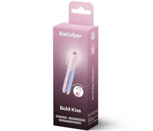 SATISFYER - BOLD KISS WAVE CLITORIS STIMULATOR PINK / VIOLET