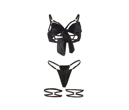 SUBBLIME - 955199 BRA SET WITH ADJUSTABLE BLACK BOW S/M