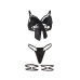 SUBBLIME - 955199 BRA SET WITH ADJUSTABLE BLACK BOW S/M