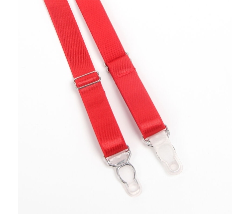 SUBBLIME - 955250 RED BONDAGE BRA WITH GARTER SET S/M