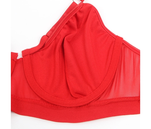 SUBBLIME - 955250 RED BONDAGE BRA WITH GARTER SET S/M