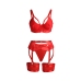 SUBBLIME - 955267 RED BONDAGE BRA WITH GARTER SET L/XL