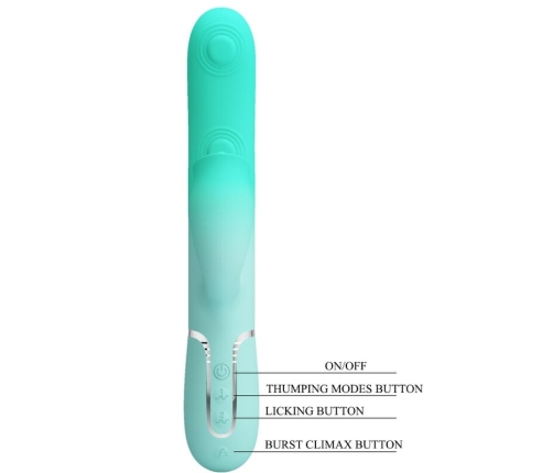PRETTY LOVE - GIGI MULTIFUNCTION RABBIT VIBRATOR AQUA GREEN