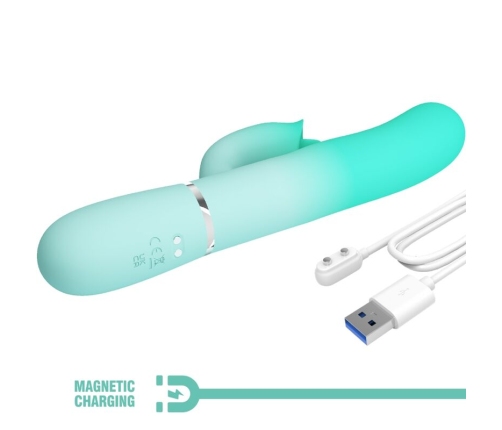 PRETTY LOVE - GIGI MULTIFUNCTION RABBIT VIBRATOR AQUA GREEN