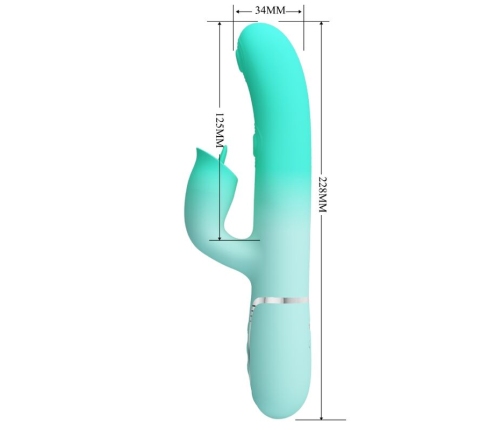 PRETTY LOVE - GIGI MULTIFUNCTION RABBIT VIBRATOR AQUA GREEN