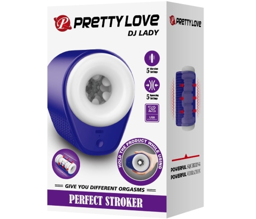 PRETTY LOVE - DJ LADY MALE MASTURBATOR WITH VIBRATION 5 SETTINGS PURPLE