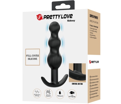 PRETTY LOVE - SIDNEY VIBRADOR ANAL 10 VIBRACIONES NEGRO