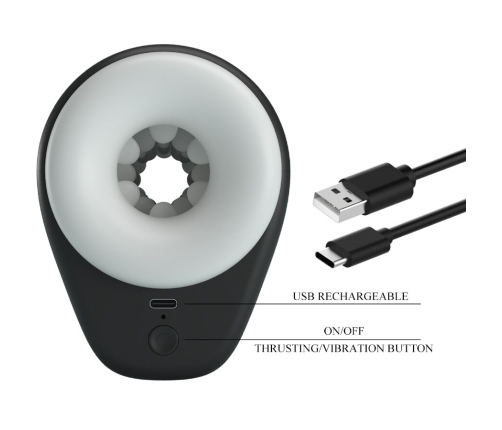 PRETTY LOVE - DJ GIRL MALE MASTURBATOR WITH VIBRATION 5 SETTINGS NEGRO