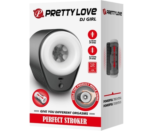 PRETTY LOVE - DJ GIRL MALE MASTURBATOR WITH VIBRATION 5 SETTINGS NEGRO