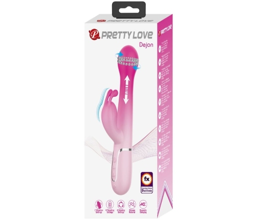 PRETTY LOVE - DEJON 3 IN 1 MULTIFUNCTION RABBIT VIBRATOR PINK