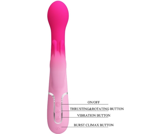 PRETTY LOVE - DEJON 3 IN 1 MULTIFUNCTION RABBIT VIBRATOR PINK