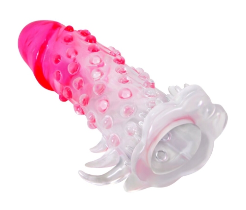 PRETTY LOVE - WILFORD REALISTIC ENLARGEMENT SHEATH WITH EMBOSSED PENIS PINK