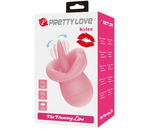 PRETTY LOVE - KYLEE TONGUE CLITORIS STIMULATOR 10 VIBRATIONS NUDE PINK