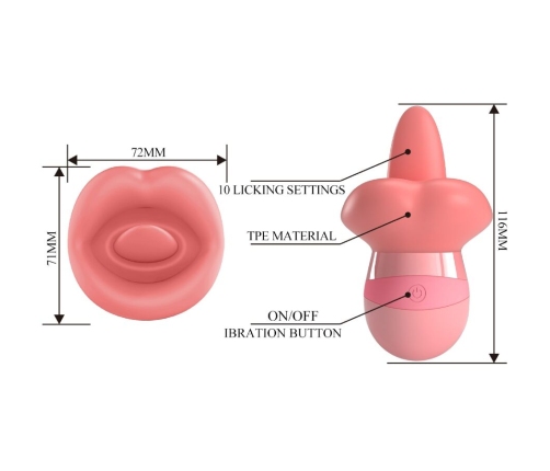 PRETTY LOVE - KYLEE TONGUE CLITORIS STIMULATOR 10 VIBRATIONS NUDE PINK
