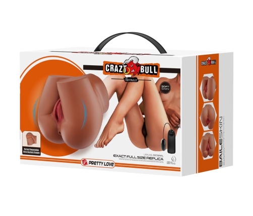 CRAZY BULL - BERNACE ASS VIBRATOR WITH REALISTIC VAGINA AND ANUS FLESH REMOTE CONTROL