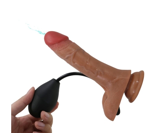 PRETTY LOVE - UNIVERSAL HARNESS BRIEFS WITH VIBRATING AND SQUIRTING DILDO 15.5 CM MULATO