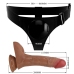 PRETTY LOVE - UNIVERSAL HARNESS BRIEFS WITH VIBRATING AND SQUIRTING DILDO 15.5 CM MULATO