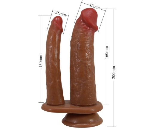 PRETTY LOVE - GORAN DOUBLE DILDO REALISTIC NATURAL MULATO