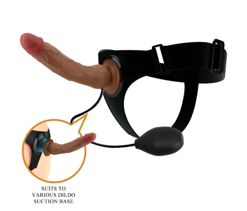 PRETTY LOVE - KYTON HARNESS BRIEFS UNIVERSAL CON DILDO SQUIRTING 19 CM MULATO