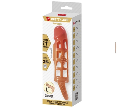 PRETTY LOVE - PRESTON FUNDA PARA PENE CON VIBRACIÓN DE 18 CM