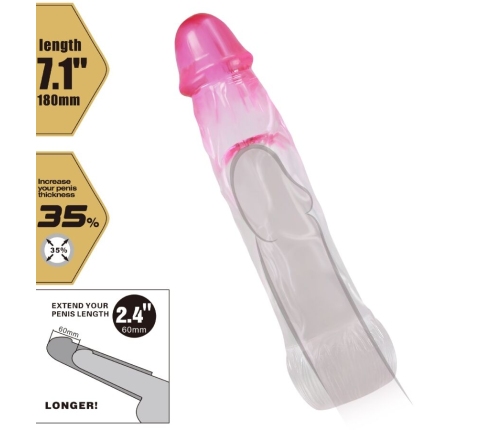 PRETTY LOVE - NERON FUNDA REALÍSTICA ALARGADORA DE 6 CM PARA PENE ROSA
