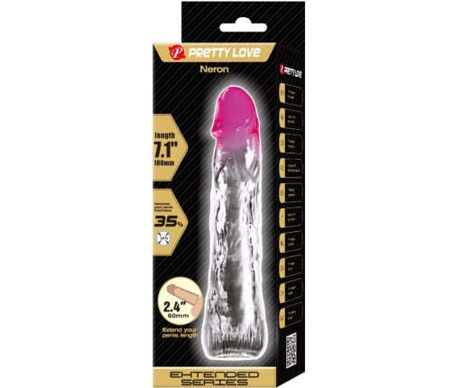 PRETTY LOVE - NERON FUNDA REALÍSTICA ALARGADORA DE 6 CM PARA PENE ROSA