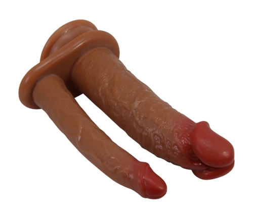 PRETTY LOVE - HULBERT DOBLE DILDO REALÍSTICO CON VIBRACIÓN MULATO